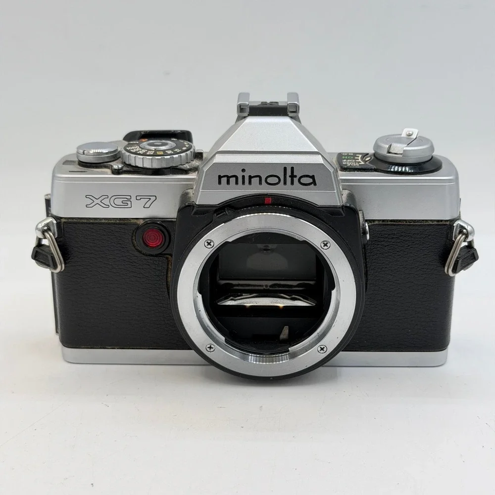 Lot of 3 Minolta XG-7 35mm SLR Film Camera Bodies Black Silver Vintage for Parts